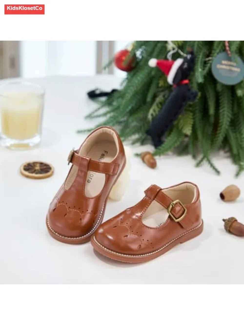 Toddler Girl Mary Jane Dress Shoes - School Oxford Flats with Hook & Loop
